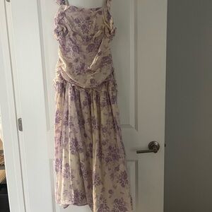 Asos Floral Purple and Cream Dress